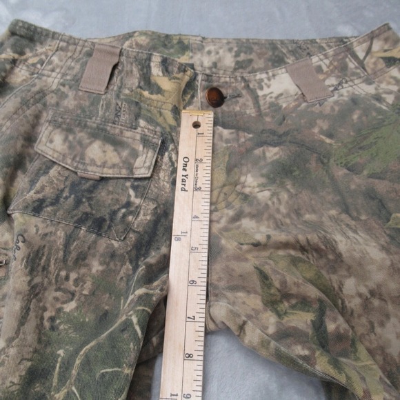 Cabelas Camo Pants Womens 6 Belted Cargo‎ Duck Hunting Woodland Bootcut 32x30 - Picture 11 of 15